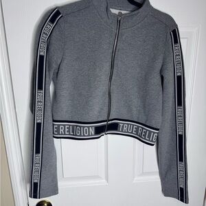 True Religion Heather Gray Cropped Jacket